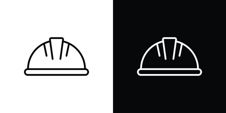 Safety helmet icon illustration symbol or logo collection.