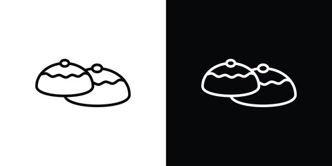 Sufganiyah icon illustration symbol or logo collection.