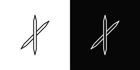 Toothpick icon illustration symbol or logo collection.