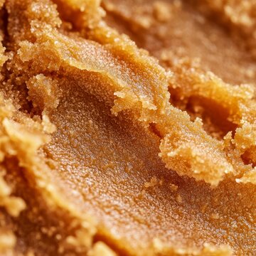 closeup of miso paste texture light brown fermented soy paste macro food detail premium lighting clean background