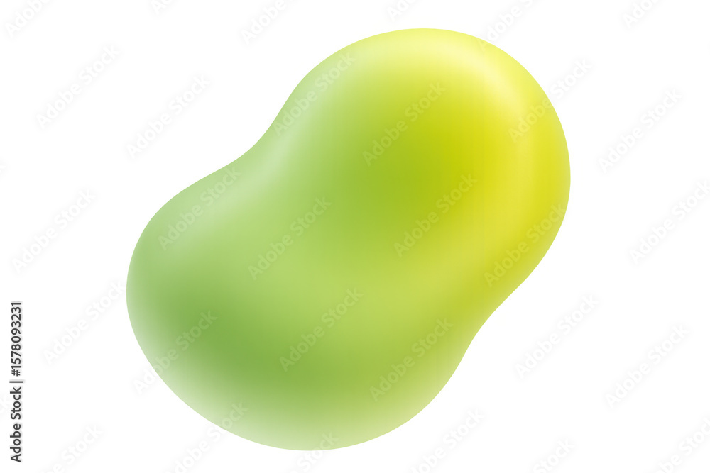 Poster smooth, amorphous shape with gradient colors, isolated on a transparent background, perfect for mode