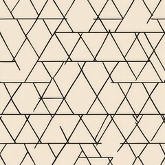 Abstract Geometric Pattern with Black Lines and Beige Background