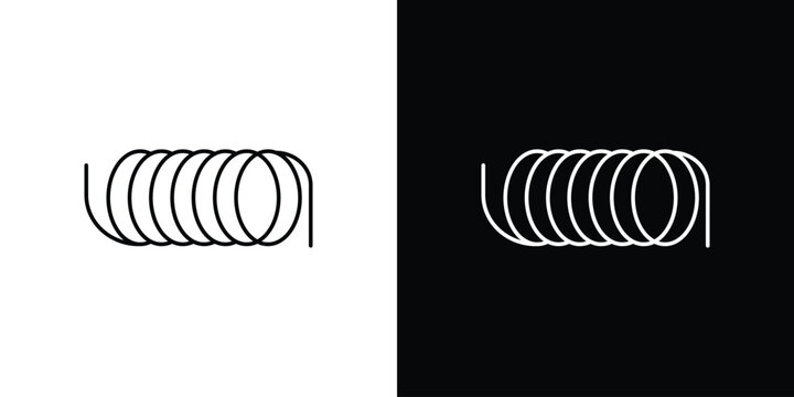Wire coil icon illustration symbol or logo collection.