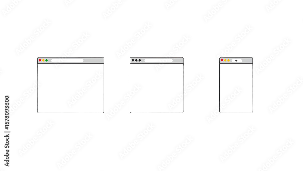 Poster mockup browser windows minimalist design for web presentation and responsive layout