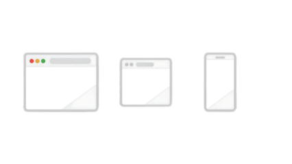Responsive Design Concept Browser, Tablet, and Smartphone Interface Mockups Displayed