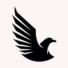 Obraz premium A silhouette of an eagle in flight vector icon