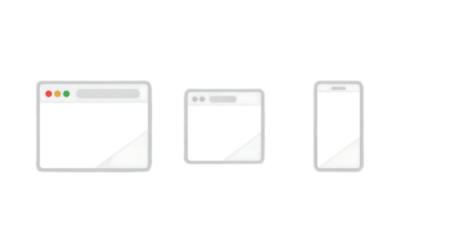 Responsive Design Concept Browser, Tablet, and Smartphone Interface Mockups Displayed - Powered by Adobe