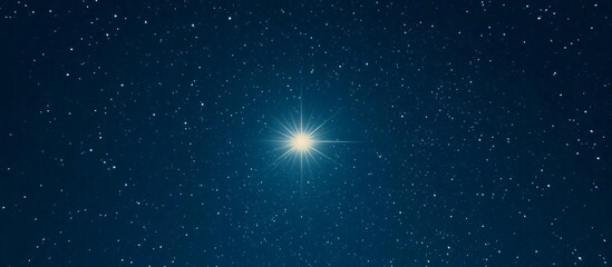 Bright Star in a Dark Blue Night Sky