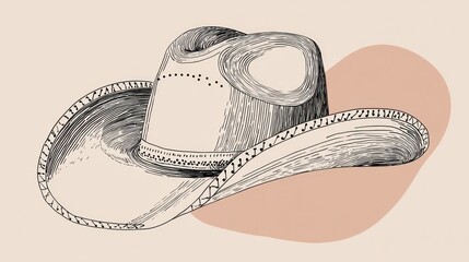 Hand-drawn cowboy hat illustration