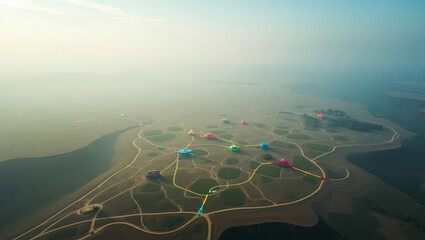 aerial view of the river