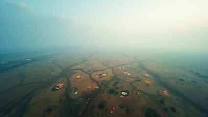 aerial view of a coral reef in the sea