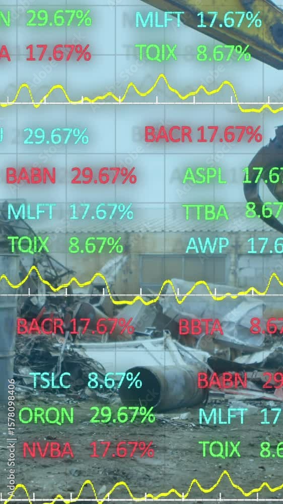 Poster animation of data processing over rubbish dump
