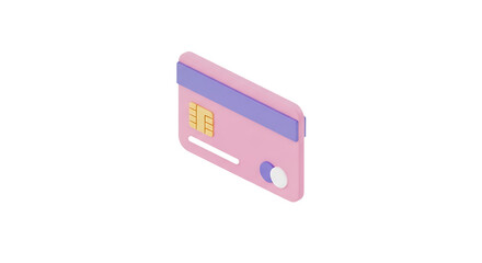 Fototapeta premium A pastel pink credit card with a modern design for secure financial transactions