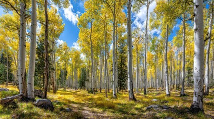 Fototapeta premium Autumn Aspen Grove