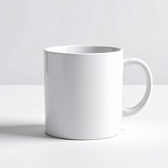Fototapeta premium Clean White Coffee Mug on a Bright White Surface, Studio Shot.