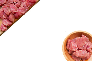 raw meat on wooden boardraw meat on a wooden board with a transparent empty space in the middle