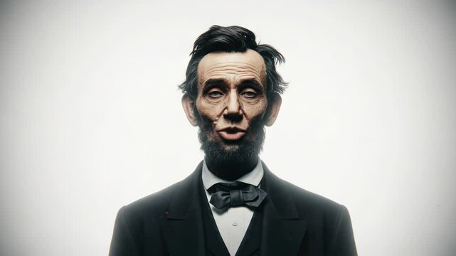 Abe Lincoln's changing expressions, historic statesman's portrayal with subtle facial movements