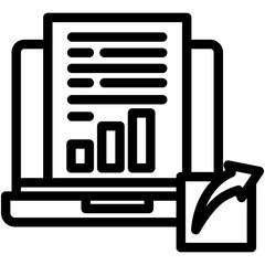 Link Share black outline, mini illustration icon. use for modern concept, print, UI, UX kit, web and app development. Vector related to remote working, work from home.