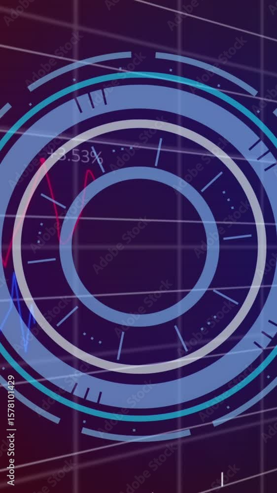 Poster animation of scope scanning and financial data processing