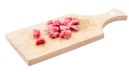 raw meat on wooden cutting board