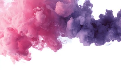 Fototapeta premium Pink and purple color smoke explosion on white background for abstract design