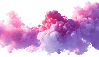 Fototapeta premium Pink and purple color smoke explosion on white background for abstract design