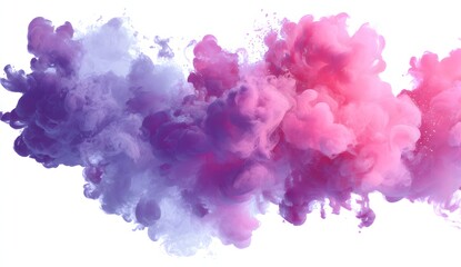 Fototapeta premium Pink and purple color smoke explosion on white background for abstract design