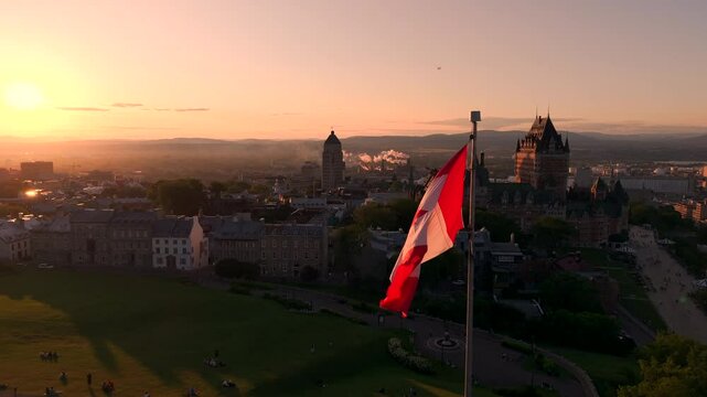 sunset in Quebec city