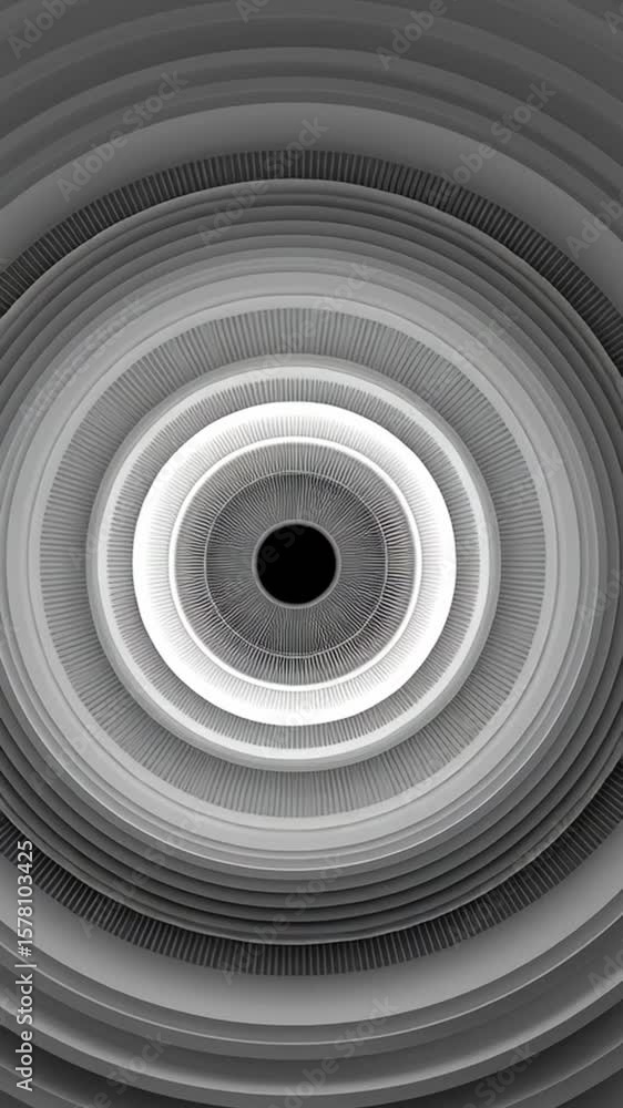 Poster mandala symbolic circular abstract circular pattern with gradients in black and white tones