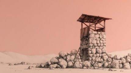 Desert watchtower sketch