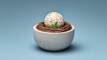 White Gut Cleanse Orb Floating Yogurt Sphere with Chia Coconut Threads Matte Background Serene Medical Aesthetic Minimal Design