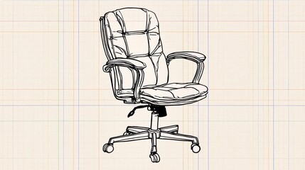 Outlined office chair drawing