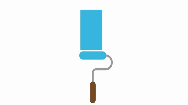 paint roller icon  animation simple flat
