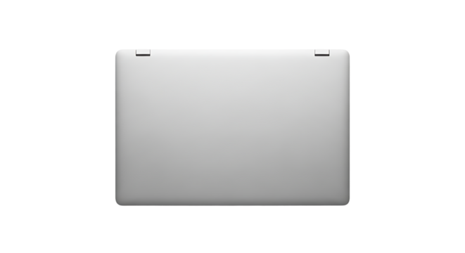 Sleek and Modern Silver Laptop Closed on a Clean White Background Display