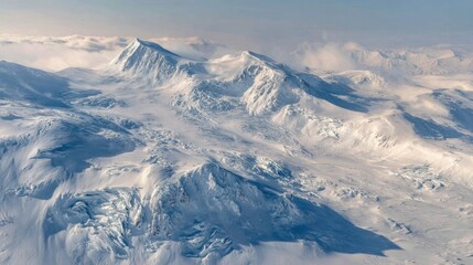 Fototapeta premium Snowy mountain peaks and glaciers (1)