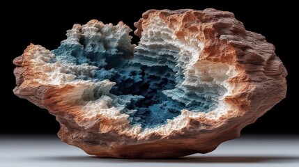 Obraz premium Abstract Ceramic Sculpture: Ocean Depths in Stone