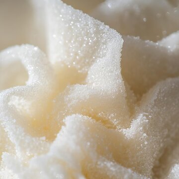 closeup of guar gum powder texture fine white appearance macro food additive photography sharp detail
