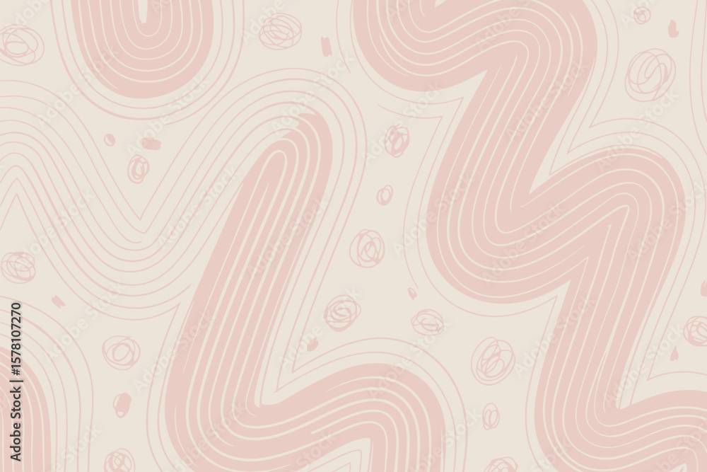 Poster contemporary art in pink tones with flowing lines creating an abstract, fluid pattern for a modern, 