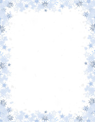 snowflakes frame snowfall border christmas winter decoration on transparent background