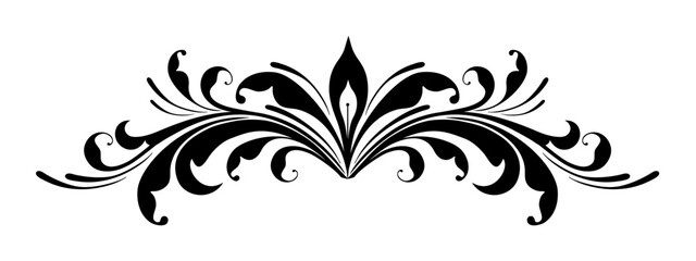 Ornate decorative design with flowing floral patterns.