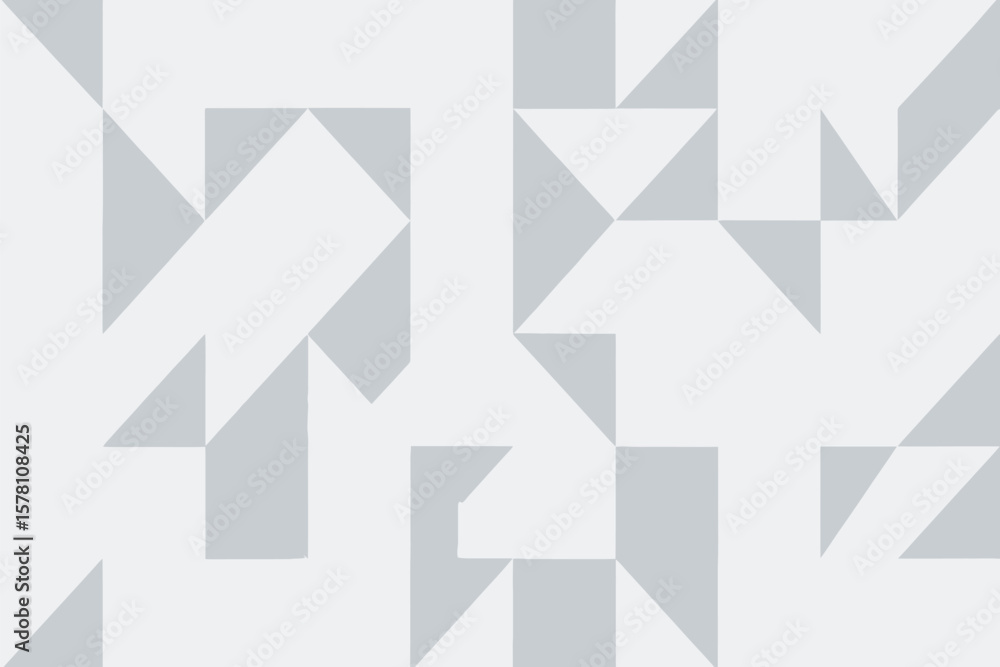 Aufkleber subtle geometric design featuring interlocking triangles and squares in shades of white and gray cre