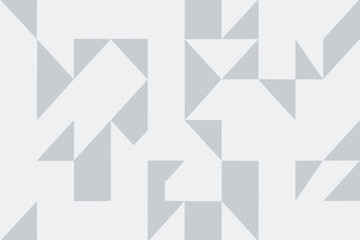 Subtle geometric design featuring interlocking triangles and squares in shades of white and gray creates an elegant background.