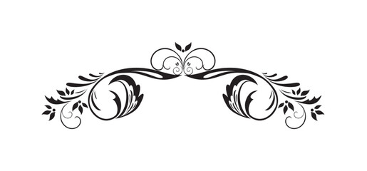 Elegant black and white symmetrical floral design, perfect for decorative purposes or page dividers.