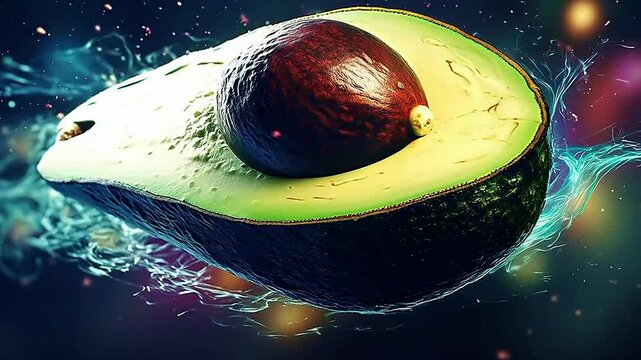 Galaxy Version of avocado realistis, highly detailed,ai generatif