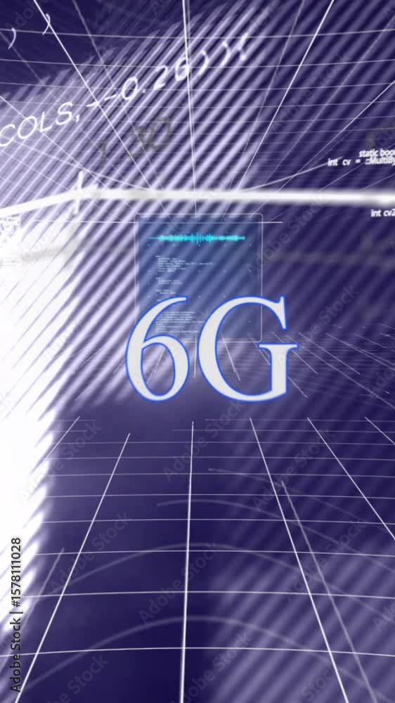 Poster animation of digital data processing over 6g text