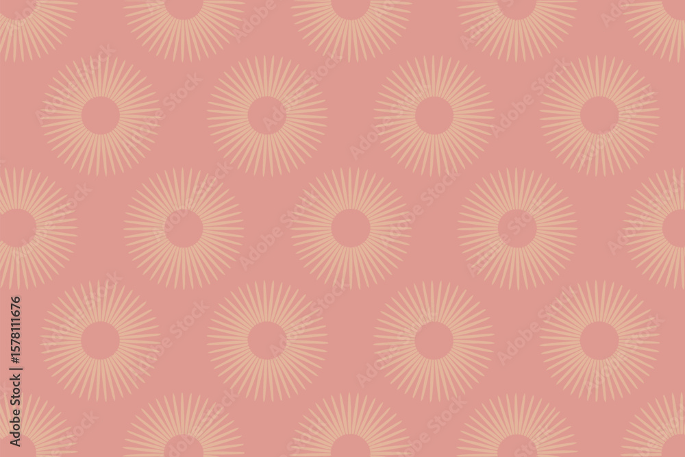 Aufkleber geometric background pattern features abstract sunbursts over soft pink creating modern design