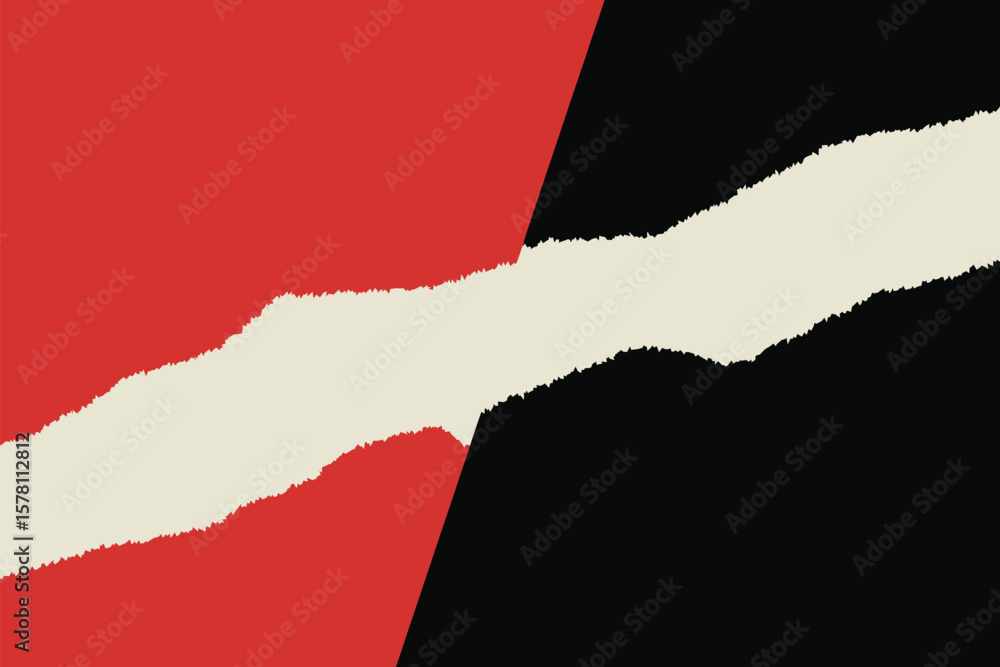 Poster red and black graphic with a torn paper effect, creating a modern, bold abstract backdrop for variou