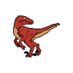 Velociraptor pixel art illustration