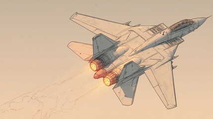 Futuristic fighter jet in flight