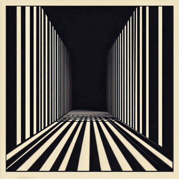 contour of a barcode pattern arranged in square silhouette art